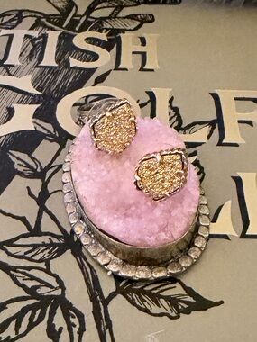 Tessa Rose Gold Stud Earrings in Rose Gold Drusy